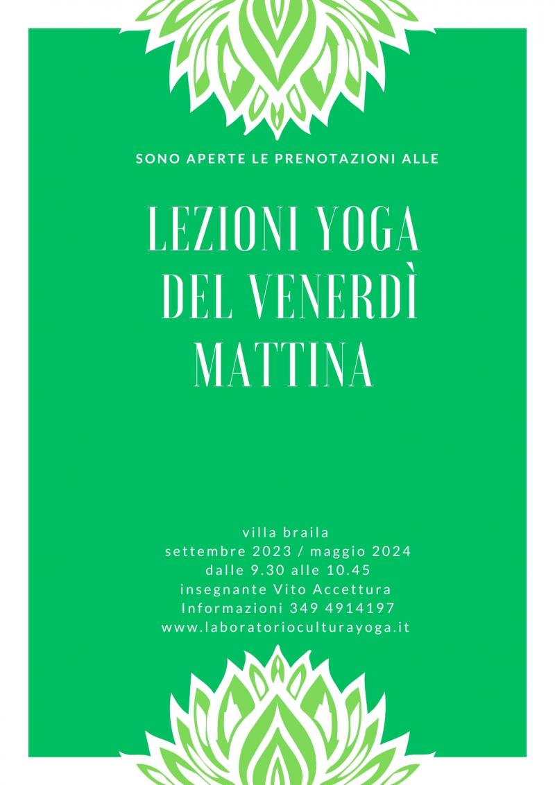 LEZIONI YOGA DEL VENERDI' MATTINA 